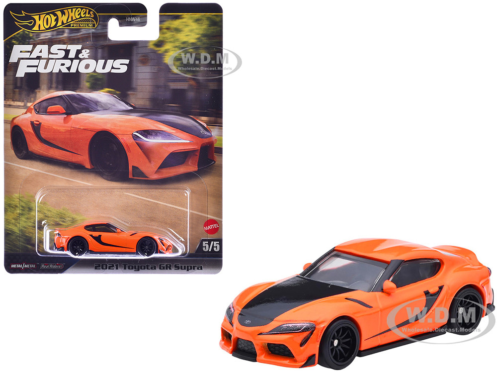 2021 Toyota GR Supra Orange and Black "F9" (2021) Movie "Fast & Furious" Series Diecast Model Car by Hot Wheels diecast model