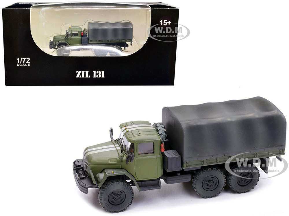 ZIL 131 Cargo Truck Green with White Stripes "Ukrainian Ground Forces" 1/72 Diecast Model by Legion diecast model