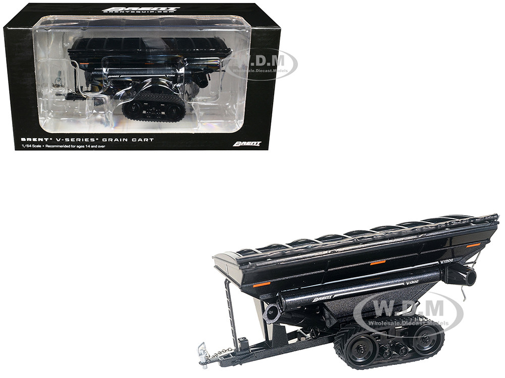 Brent V1300 Grain Cart with Tracks Black Metallic 1/64 Diecast Model by SpecCast diecast model