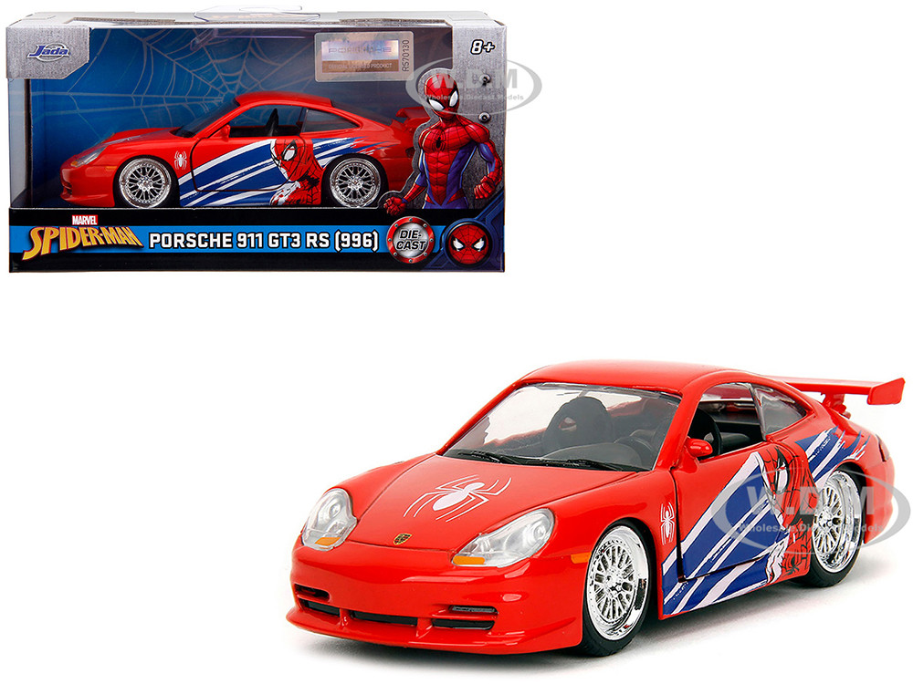 Porsche 911 GT3 RS (996) Red with Graphics "Marvel's Spider-Man" 1/32 Diecast Model Car by Jada diecast model
