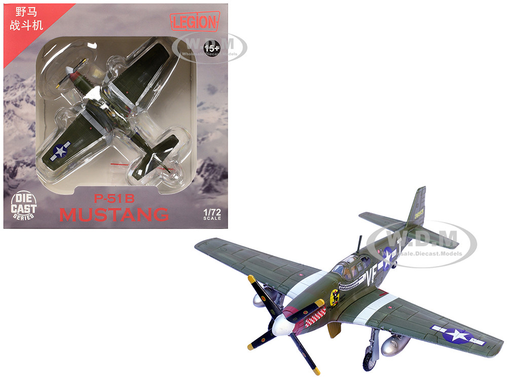 North American P-51B Mustang Aircraft "Shangri-La, 336th Fighter Squadron, 4th Fighter Group" (1944) United States Army Air Forces 1/72 Diecast Model Airplane by Legion diecast model