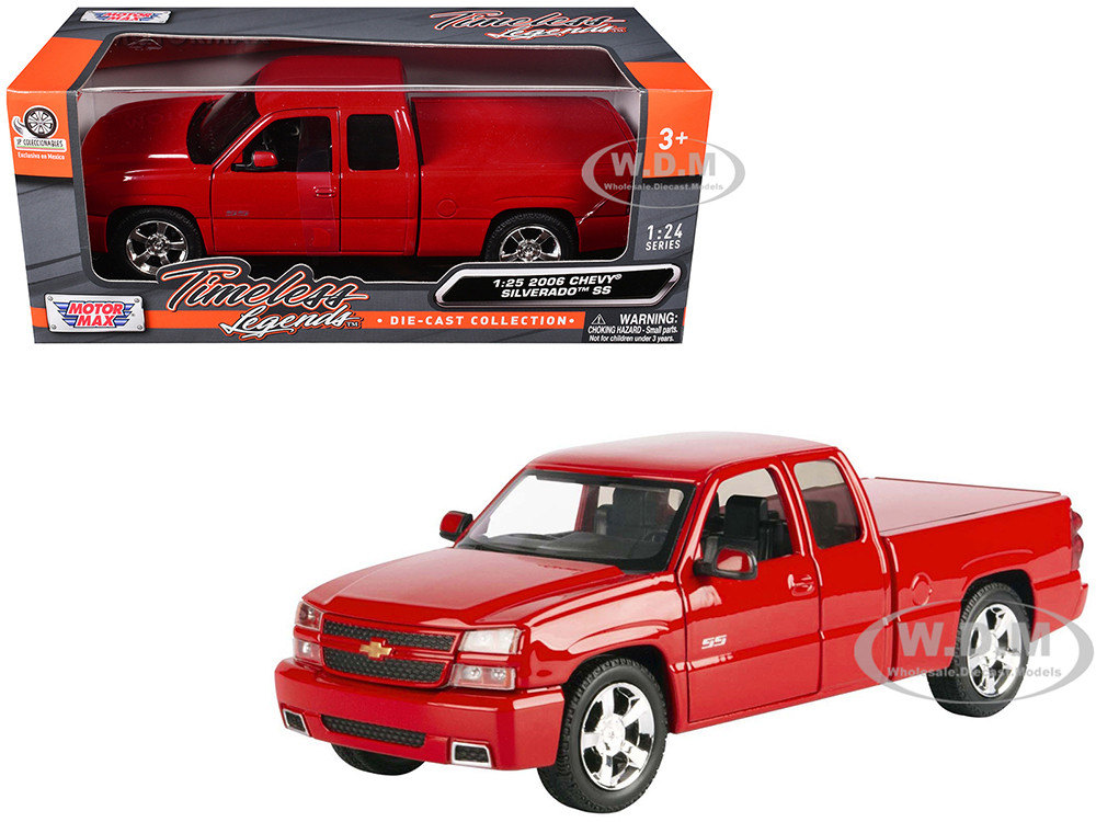 2006 Chevrolet Silverado SS Pickup Truck Red "Timeless Legends" Series 1/25 Diecast Model Car by Motormax diecast model