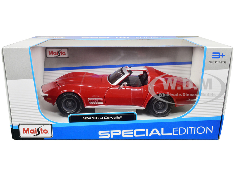 1970 Chevrolet Corvette Convertible Red 1/24 Diecast Model Car by Maisto diecast model
