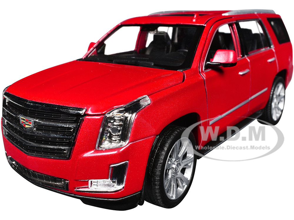 2017 Cadillac Escalade with Sunroof Red Metallic 1/24-1/27 Diecast Model Car by Welly diecast model