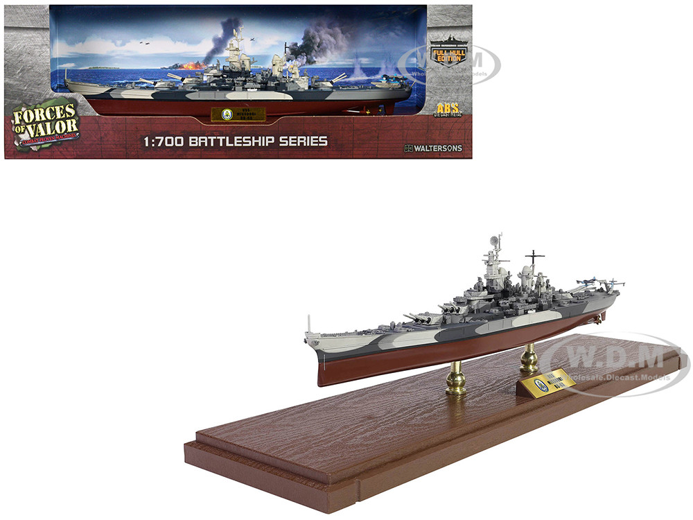 USS Missouri (BB-63) Iowa-class Battleship "Battle of Okinawa" (1945) United States Navy (Full Hull Edition) "Battleship" Series 1/700 Diecast Model by Forces of Valor diecast model