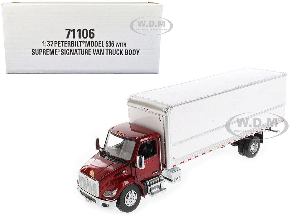 Peterbilt 536 Truck with Supreme Signature Van Body Red Metallic "Transport Series" 1/32 Diecast Model by Diecast Masters diecast model