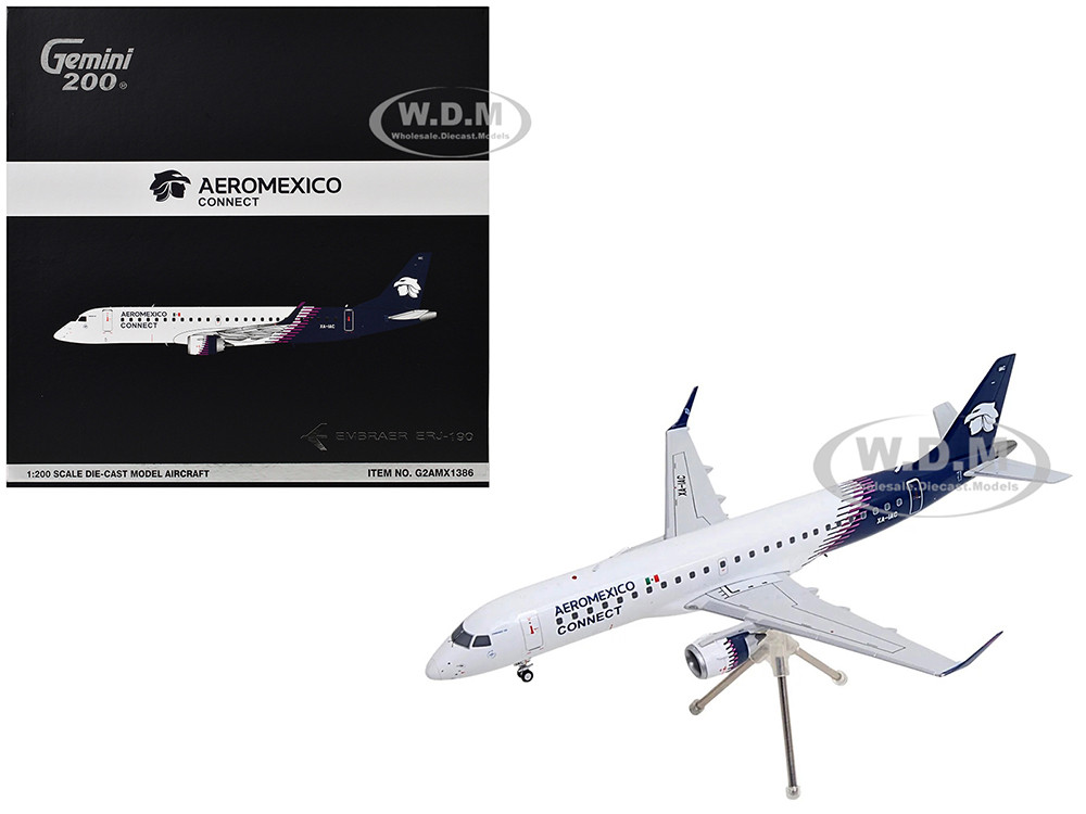 Embraer ERJ-190 Commercial Aircraft "Aeromexico Connect" (XA-IAC) White with Blue Tail "Gemini 200" Series 1/200 Diecast Model Airplane by GeminiJets diecast model