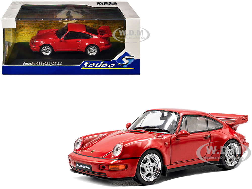 1994 Porsche 911 (964) RS 3.8 Guards Red 1/43 Diecast Model Car by Solido diecast model
