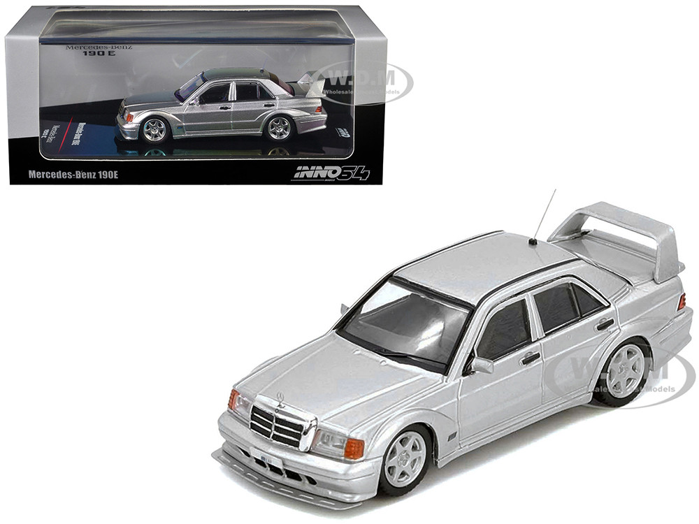 Mercedes-Benz 190E 2.5-16 Evolution II Silver Metallic 1/64 Diecast Model Car by Inno Models diecast model