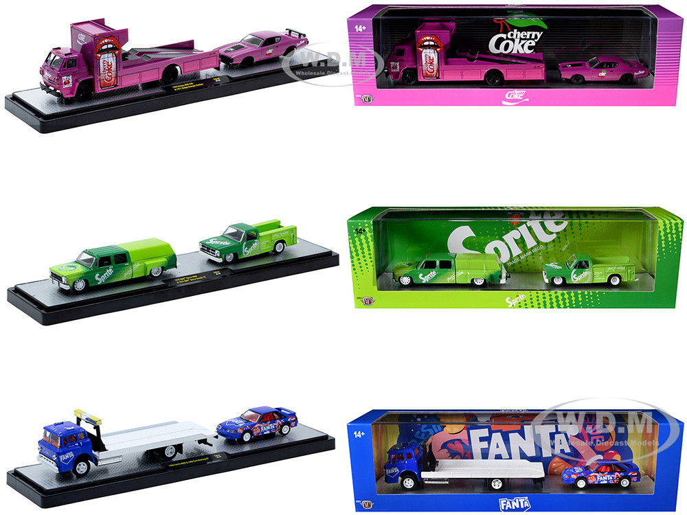 Auto Haulers "Soda" Set of 3 pieces Release 44 Limited Edition to 5750 pieces Worldwide 1/64 Diecast Models by M2 Machines diecast model