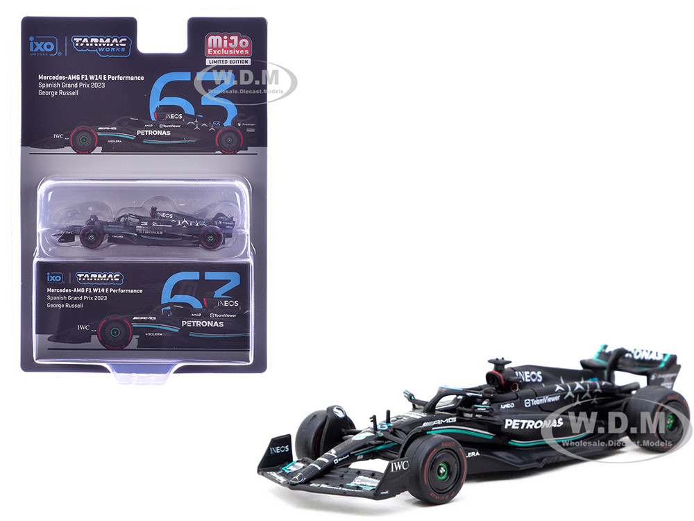 Mercedes-AMG F1 W14 E Performance #63 George Russell 3rd Place Formula One F1 "Spanish GP" (2023) "Global64" Series 1/64 Diecast Model Car by Tarmac Works diecast model