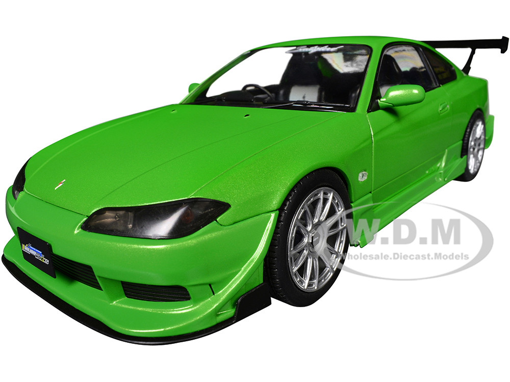 1999 Nissan Silvia S15 Spec-R Aero RHD (Right Hand Drive) "Never Satisfied" Green Metallic 1/18 Diecast Model Car by Solido diecast model