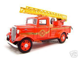 1935 Chevrolet Fire Truck Diecast Model 1/24 Diecast Truck by Unique Replicas diecast model