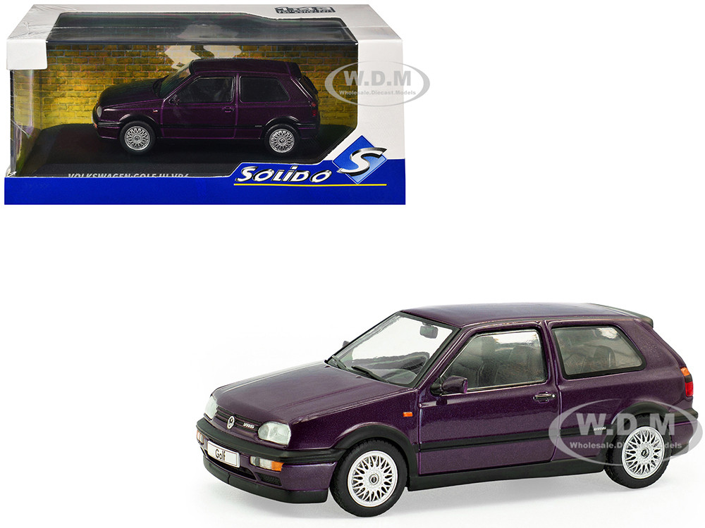 1994 Volkswagen Golf MKIII VR6 Purple Metallic 1/43 Diecast Model Car by Solido diecast model