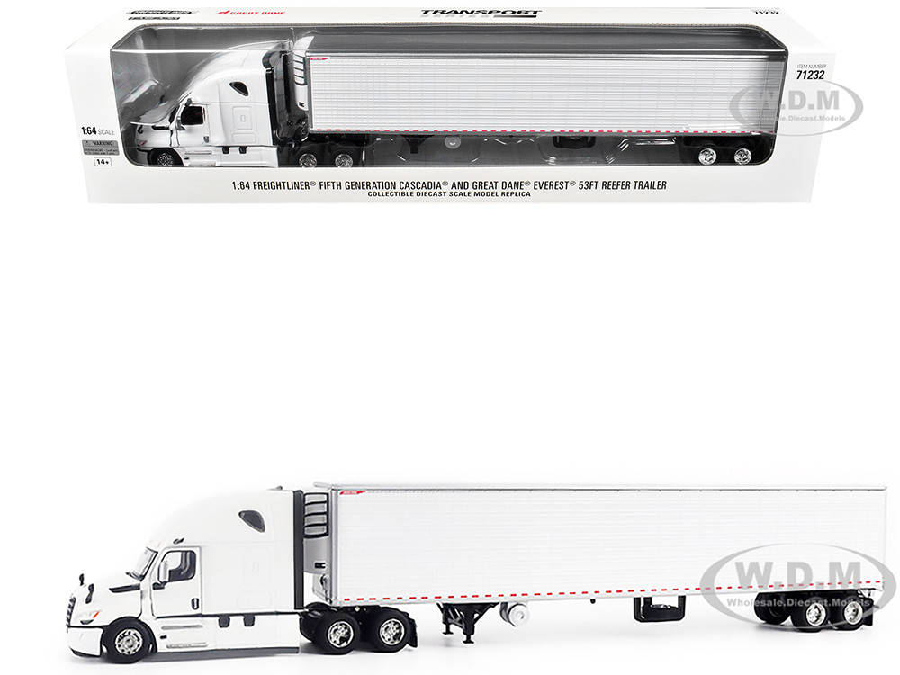 Diecast Masters 1:64 Freightliner Cascadia Gen-5 sleeper tractor with Great Dane refrigerated trailer