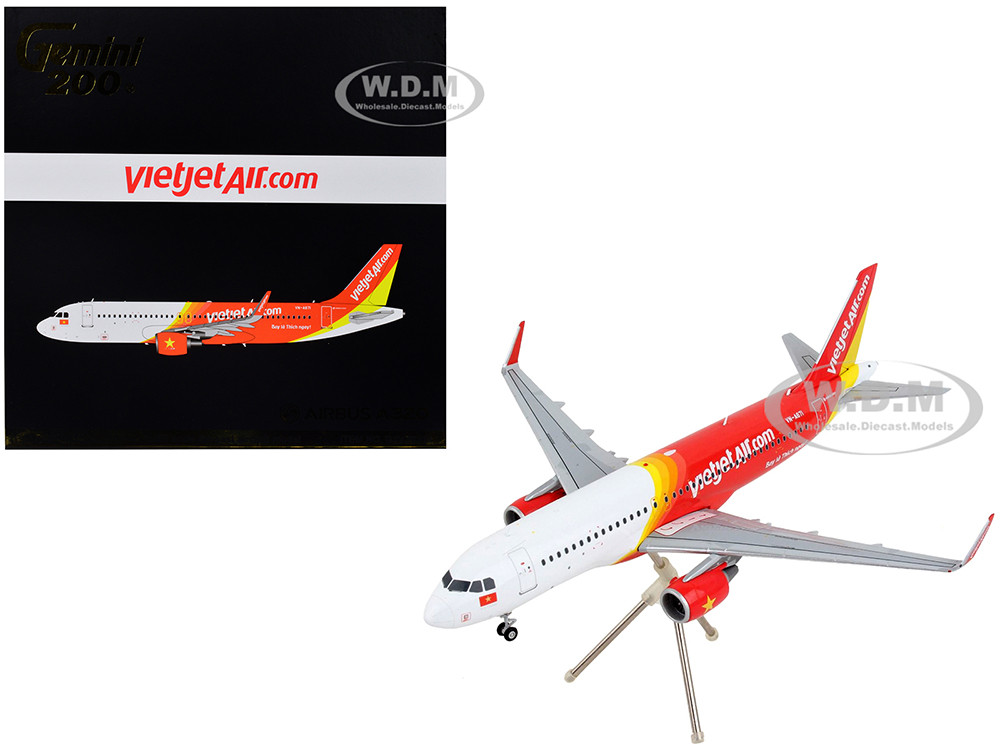 Airbus A320 Commercial Aircraft "VietJet Air" White and Red "Gemini 200" Series 1/200 Diecast Model Airplane by GeminiJets diecast model