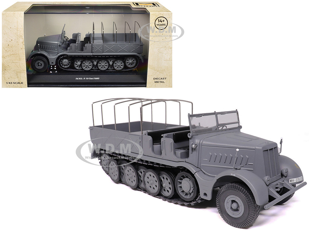 Sd.Kfz. 9 18-Ton FAMO AFV Gray "German Army" 1/43 Diecast Model by Militaria Die Cast diecast model