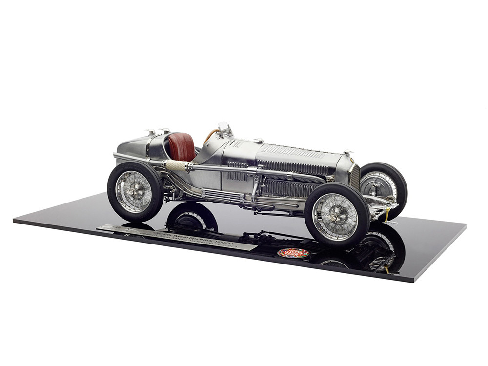 1932/33 Alfa Romeo Tipo B (P3) Raw Metal Clear Finish "2023 Exclusive Edition" Limited Edition to 600 pieces Worldwide 1/18 Diecast Model Car by CMC diecast model
