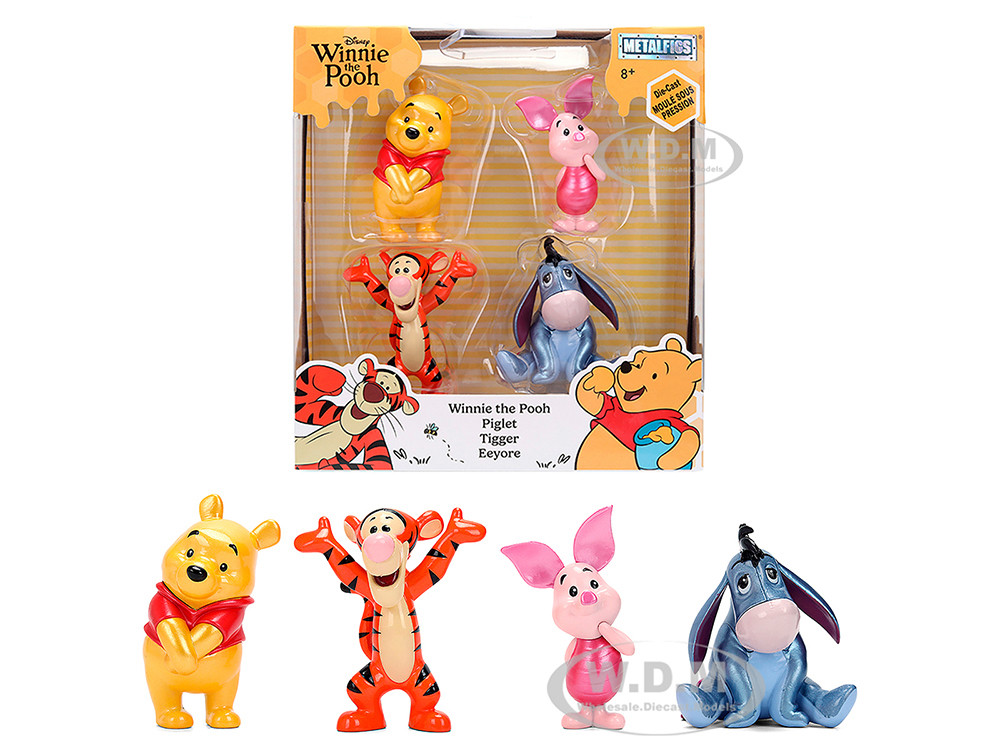 Set of 4 Diecast Figures "Winnie the Pooh" Franchise "Metalfigs" Series Diecast Models by Jada diecast model