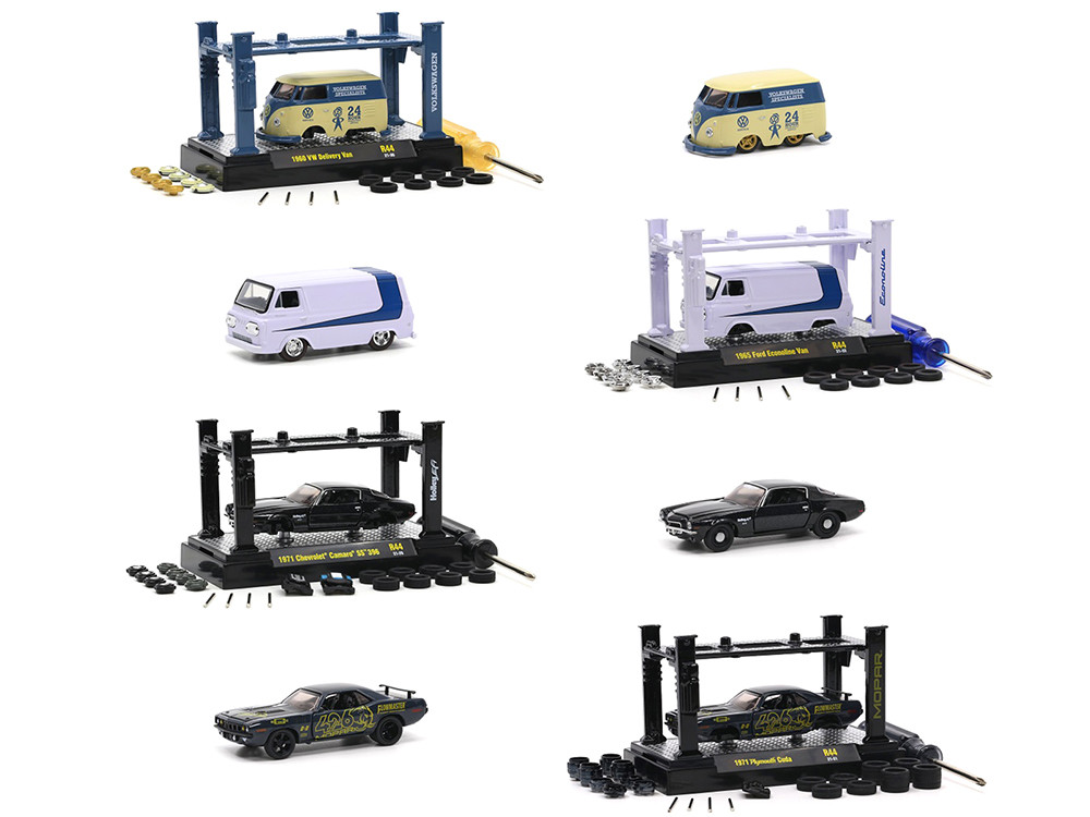 Model Kit 4 piece Car Set Release 44 Limited Edition to 9400 pieces Worldwide 1/64 Diecast Model Cars by M2 Machines diecast model