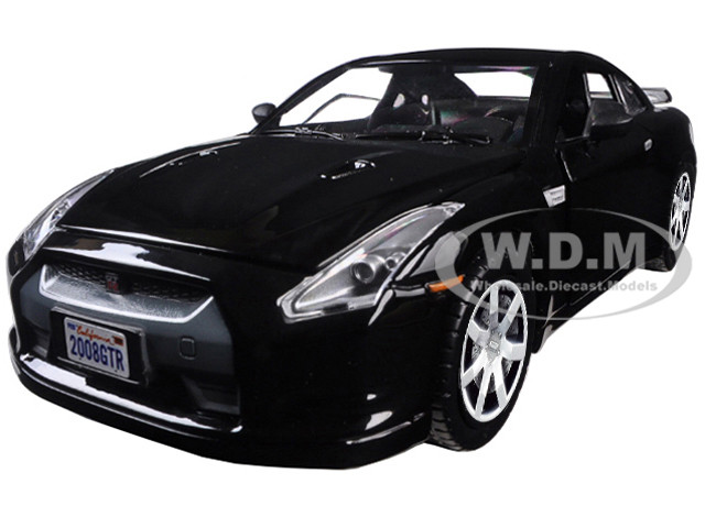 2008 Nissan GT-R R35 Gloss Black 1/24 Diecast Model Car by Motormax diecast model