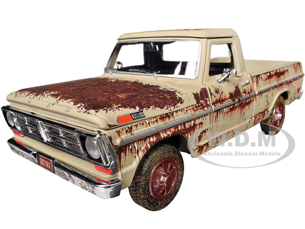 1972 Ford F-100 Pickup Truck Beige (Rusted) "Weathered Treasures" Series 1/24 Diecast Model Car by Motormax diecast model