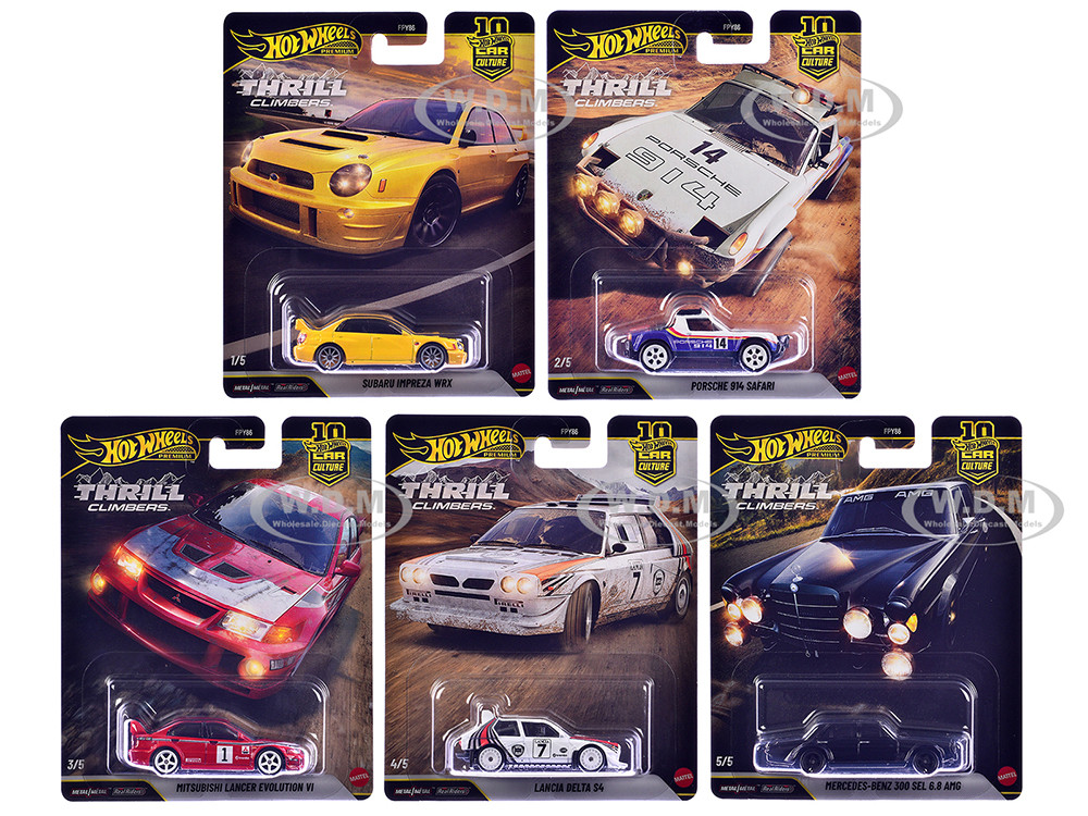 "Thrill Climbers" 5 piece Set "Car Culture 10th Anniversary" 2025 Series Q Diecast Model Cars by Hot Wheels diecast model