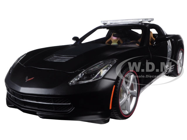 2014 Chevrolet Corvette C7 Stingray Police Matt Black 1/18 Diecast Model Car by Maisto diecast model