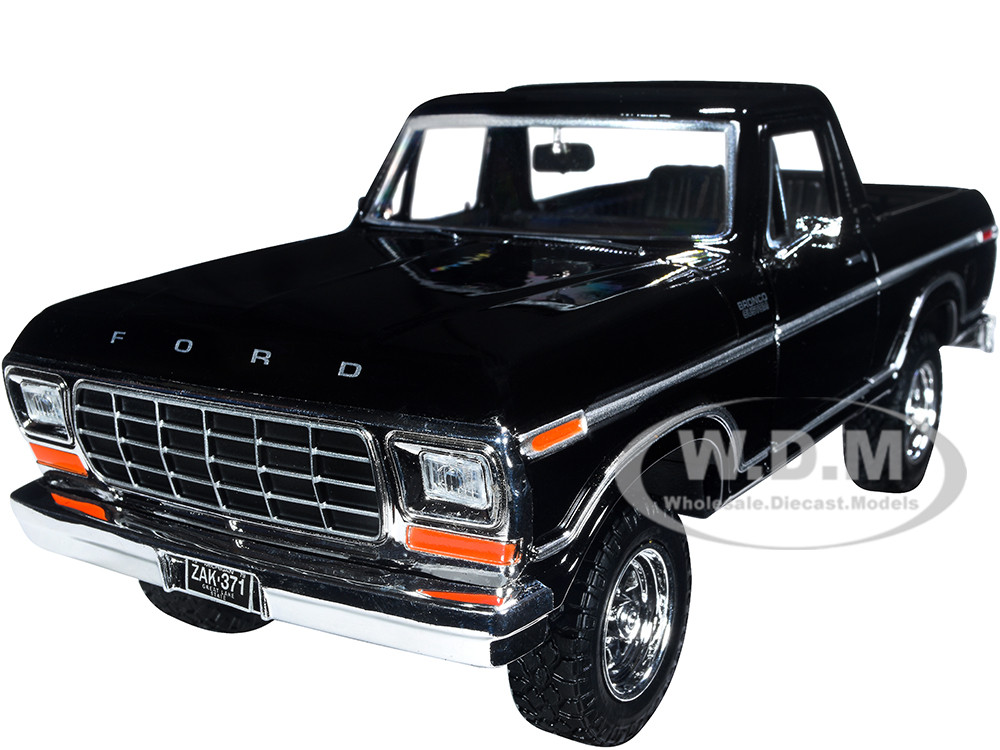 1978 Ford Bronco Custom (Open Top) Black "Timeless Legends" Series 1/24 Diecast Model Car by Motormax diecast model