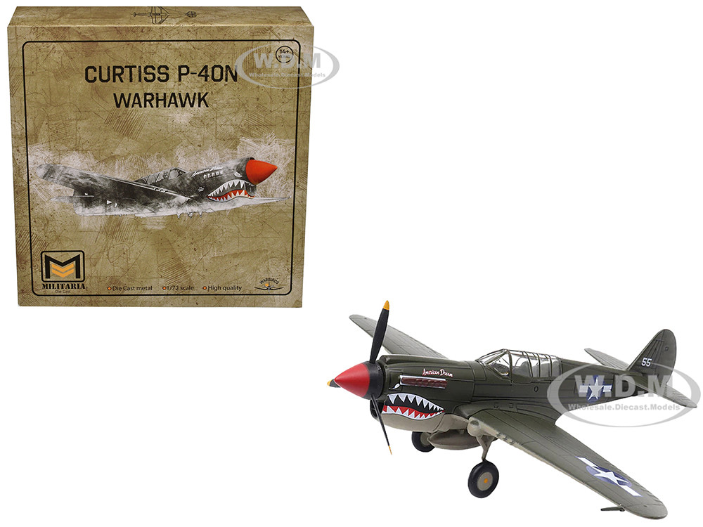 Curtiss P-40N Warhawk Fighter Aircraft "American Dream, National Warplane Museum" United States Army Air Forces 1/72 Diecast Model by Militaria Die Cast diecast model