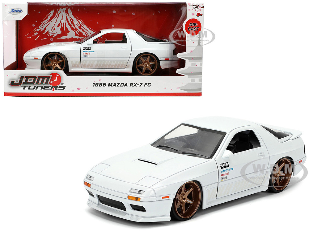 1985 Mazda RX-7 White "JDM Tuners" Series 1/24 Diecast Model Car by Jada diecast model