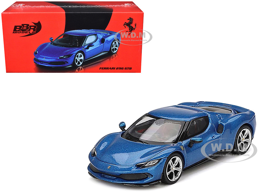 Ferrari 296 GTB Blue Corsa 1/64 Diecast Model Car by BBR diecast model