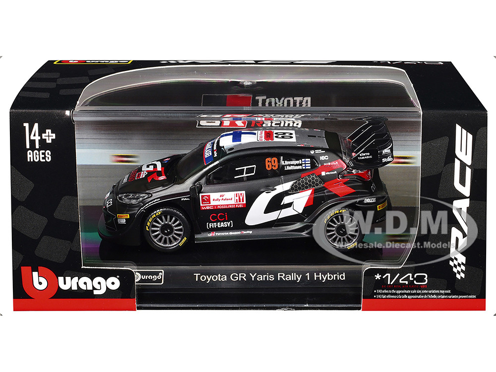 Toyota GR Yaris Rally1 Hybrid #69 Kalle Rovanpera - Jonne Halttunen "Toyota Gazoo Racing WRT" "World Rally Championship" (2024) "Race" Series 1/43 Diecast Model Car by Bburago diecast model