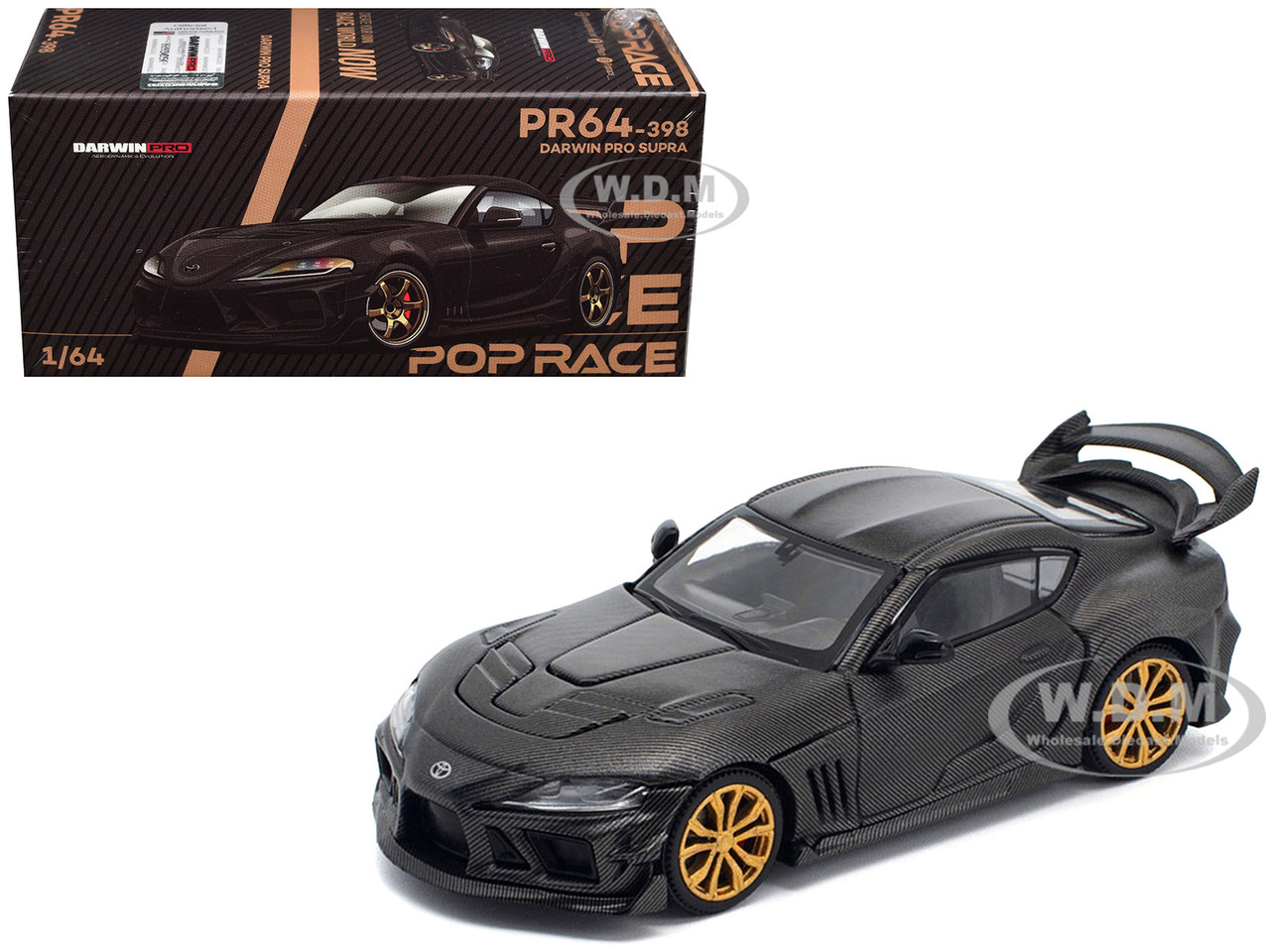 Toyota DarwinPro 66G WBK Supra A90 Full Carbon 1/64 Diecast Model Car by Pop Race diecast model