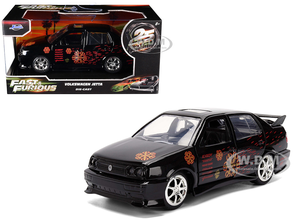 Volkswagen Jetta Black with Graphics "Fast & Furious Remix - 25th Anniversary" Series 1/32 Diecast Model Car by Jada diecast model