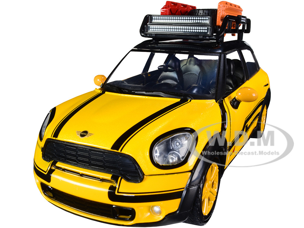 Mini Cooper S Countryman with Roof Rack and Accessories Yellow Metallic and Black "City Classics" Series 1/24 Diecast Model Car by Motormax diecast model