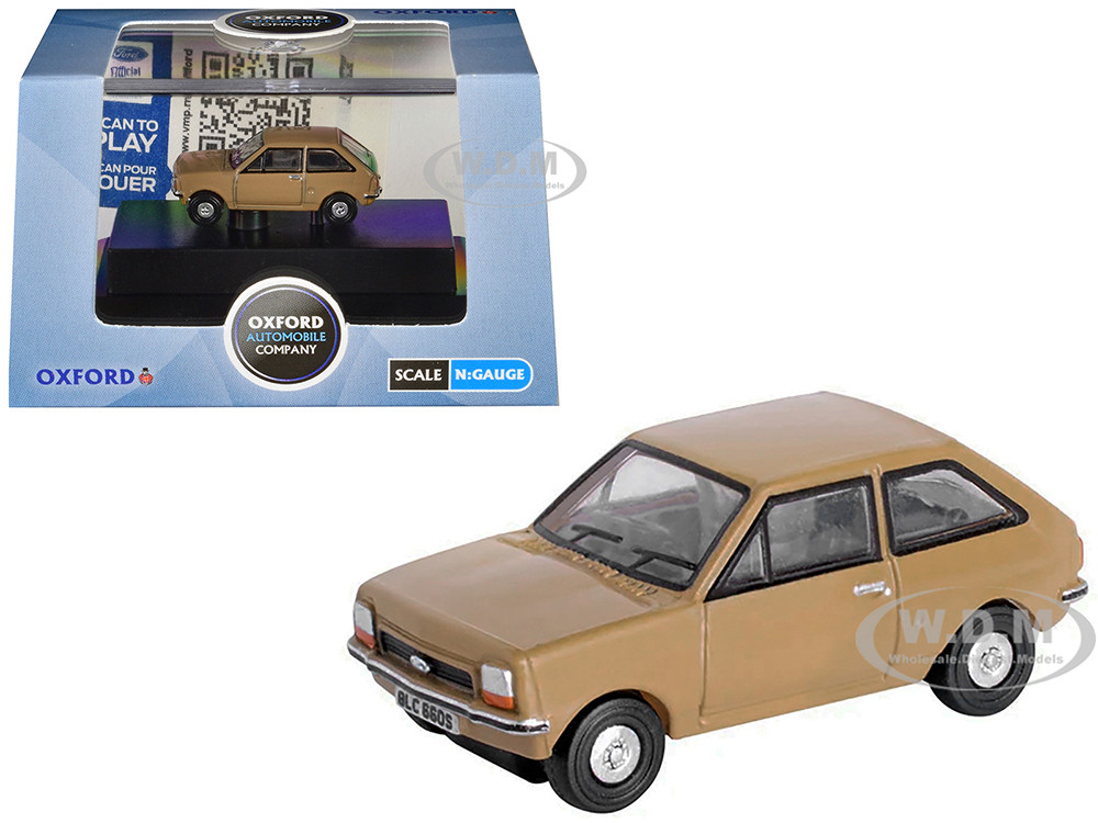 Ford Fiesta Mk1 RHD (Right Hand Drive) Nevada Beige 1/148 (N) Scale Diecast Model Car by Oxford Diecast diecast model