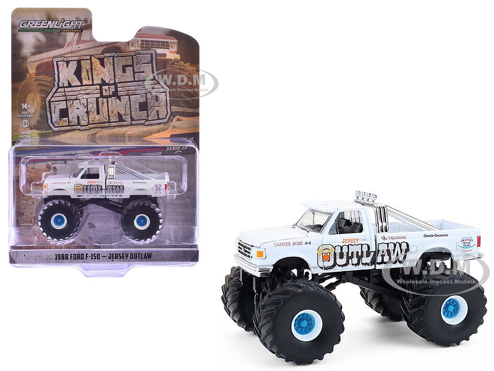 1988 Ford F-150 Monster Truck "Jersey Outlaw" White "Kings of Crunch" Series 16 1/64 Diecast Model Car by Greenlight diecast model