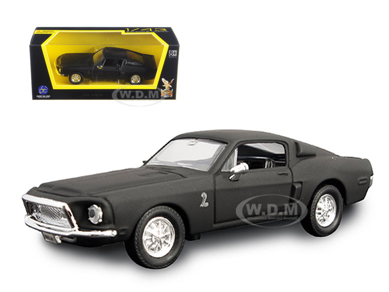 1968 Ford Mustang Shelby GT500 KR Matt Black 1/43 Diecast Model Car by Road Signature diecast model