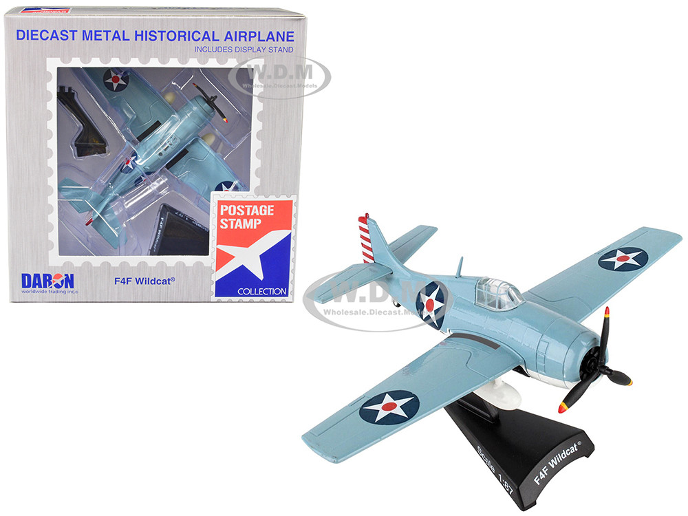 Grumman F4F Wildcat Aircraft "United States Navy" 1/87 (HO) Diecast Model Airplane by Postage Stamp diecast model
