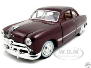 1949 Ford Coupe Burgundy 1/24 Diecast Model Car by Motormax diecast model