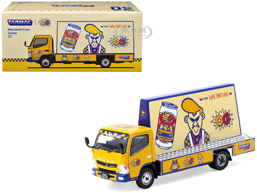 Mitsubishi Fuso Canter Mobile Ad Truck RHD (Right Hand Drive) "OG Beer" Yellow with Graphics "Truck64" Series 1/64 Diecast Model Car by Tarmac Works diecast model