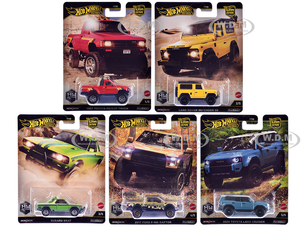 "HW Off Road" 5 piece Set "Car Culture" 2024 Series H Diecast Model Cars by Hot Wheels diecast model