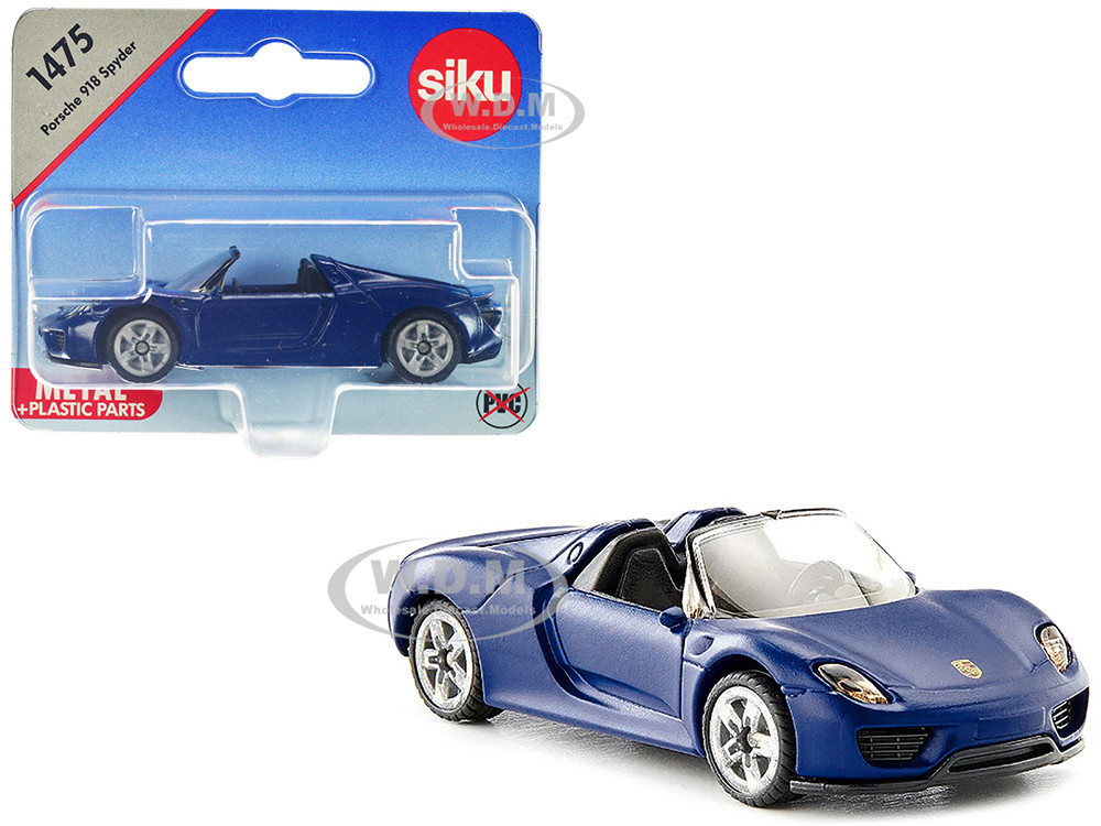 Porsche 918 Spyder Matt Blue Diecast Model Car by Siku diecast model