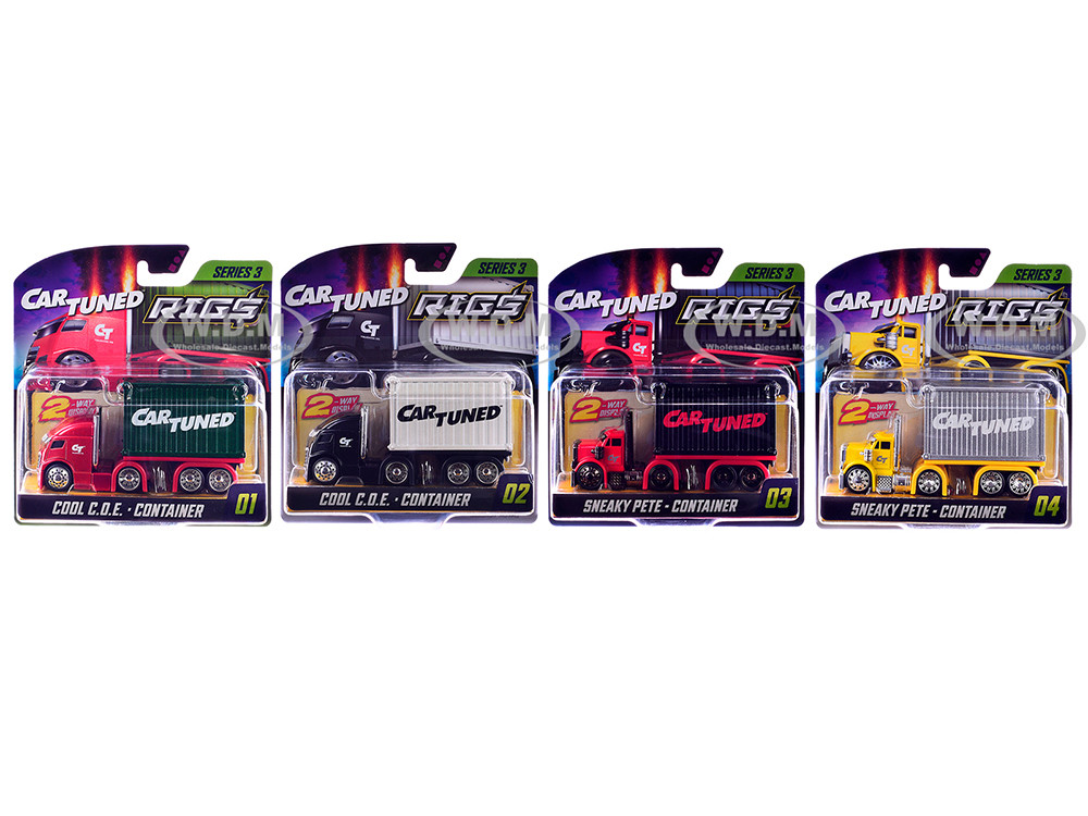 "Rigs" Container Case Series 3 Set of 4 Pieces Diecast Model Cars by CarTuned diecast model
