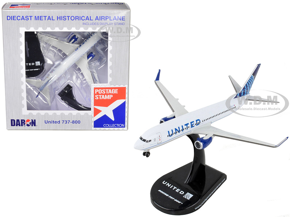 Boeing 737-800 Next Generation Commercial Aircraft "United Airlines" 1/300 Diecast Model Airplane by Postage Stamp diecast model