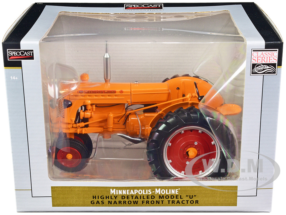 Minneapolis Moline Model U Narrow Front Tractor Orange "Classic Series" 1/16 Diecast Model by SpecCast diecast model