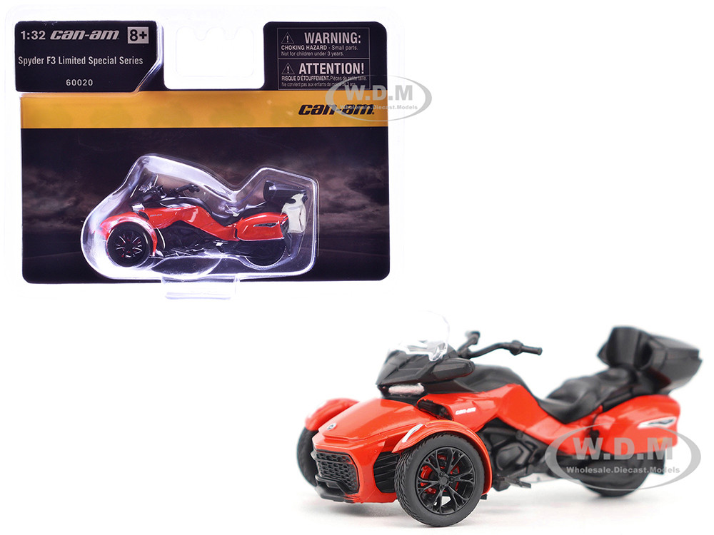 Can-Am Spyder F3 Limited Special Series 3-Wheel Motorcycle Viper Red 1/32 Diecast Model by BRP Models diecast model