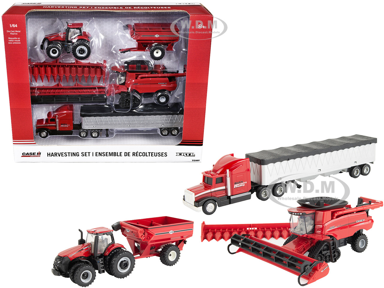 Case IH Harvesting Set of 4 pieces "Case IH Agriculture" Series 1/64 Diecast Models by ERTL TOMY diecast model