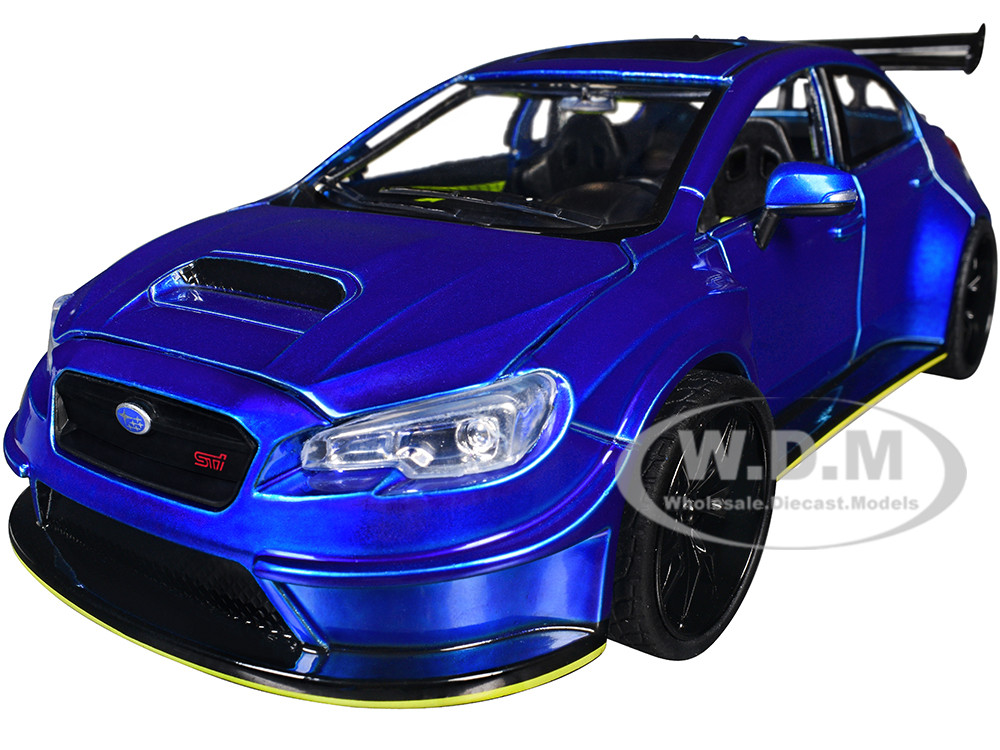 2016 Subaru WRX STI Widebody Blue Metallic "JDM Tuners" Series 1/24 Diecast Model Car by Jada diecast model